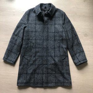 J. Crew Gray Glen Plaid Wool Blend Ludlow Car Coat
